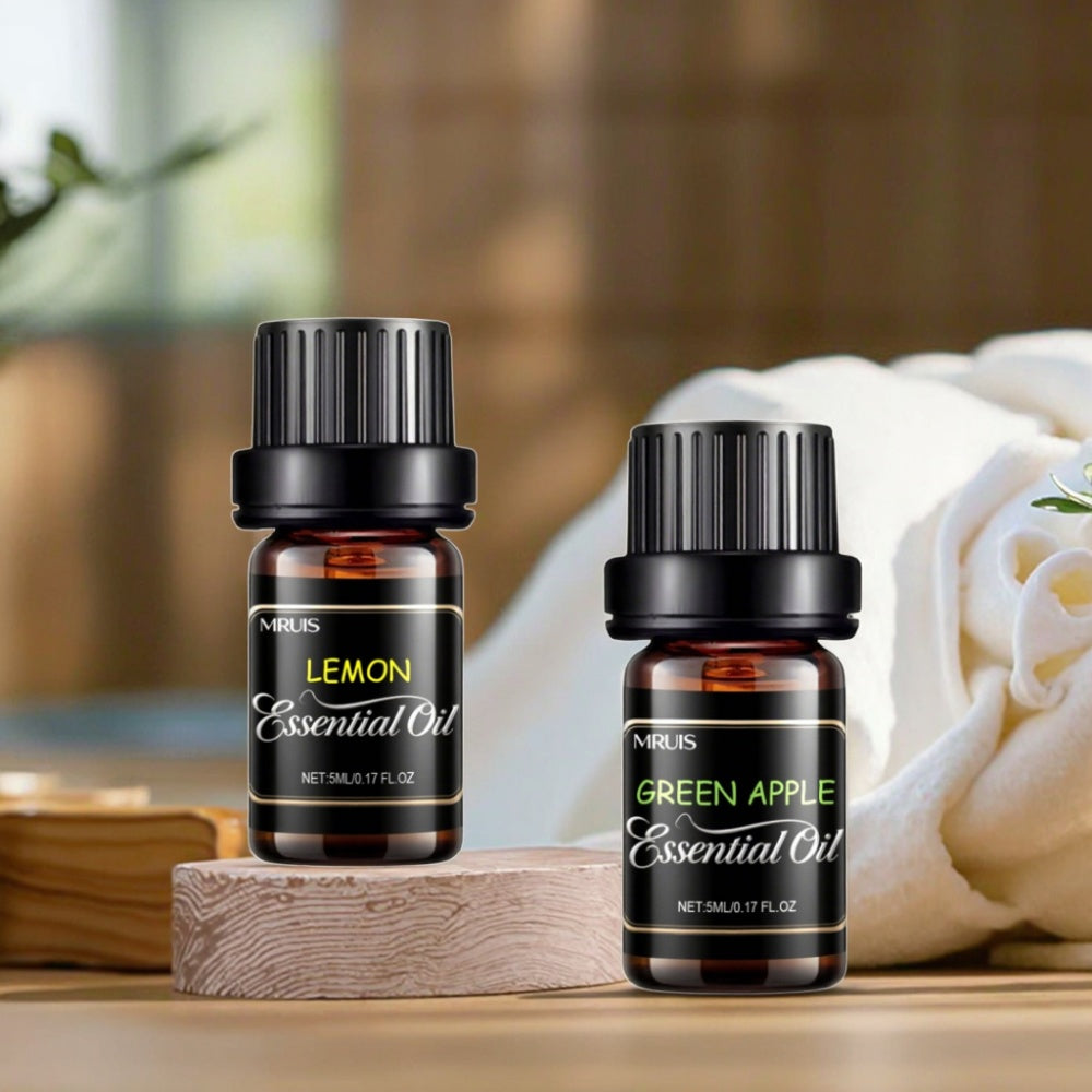 32 Basic Essential Oil Set MRUIS-100% Vegan Plant Extract Essential Oil Diffuser Flower Agarwood Rose Amber Saffron Papaya Aromatic Essential Oil Moisturizing Effect Fragrance Gift Box Fashionable Women Valentine's Day Christmas Birthday Gift