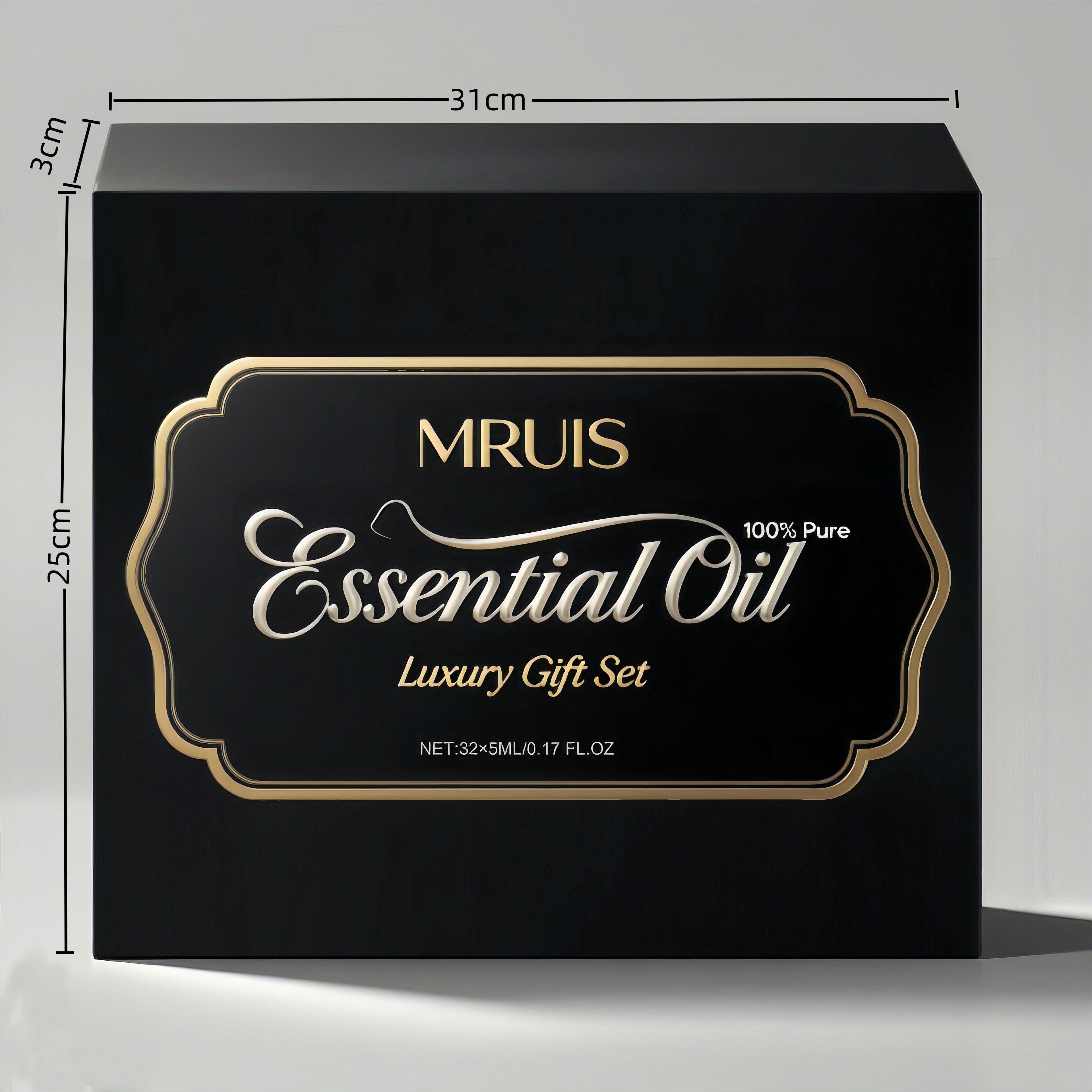32 Basic Essential Oil Set MRUIS-100% Vegan Plant Extract Essential Oil Diffuser Flower Agarwood Rose Amber Saffron Papaya Aromatic Essential Oil Moisturizing Effect Fragrance Gift Box Fashionable Women Valentine's Day Christmas Birthday Gift