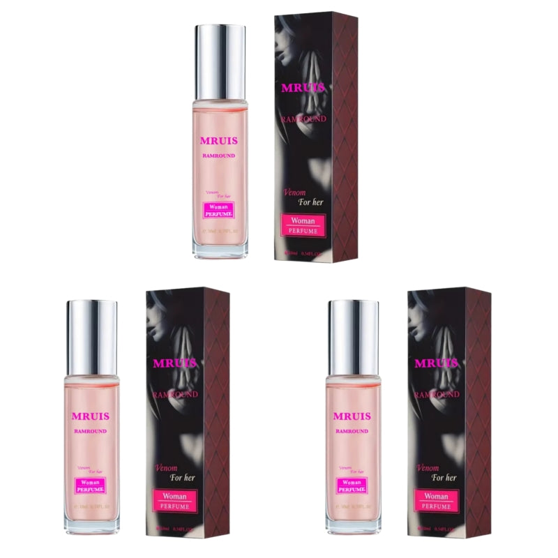 3-bottle pack MRUIS Pheromone Women's Perfume Pheromone Pink Jasmine Sweet Fruits Fresh,Natural and Charming, Suitable for Dates, Daily Commutes, Essential Oil Perfume
