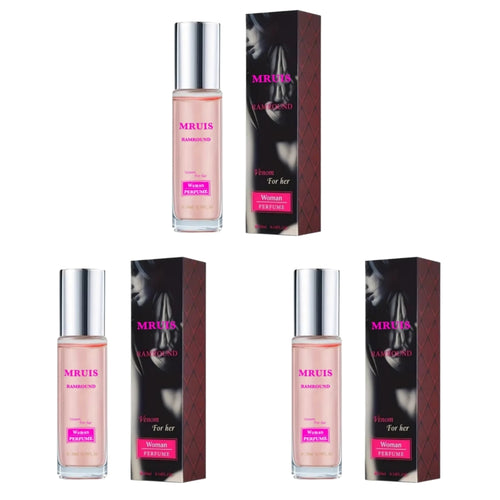 3-bottle pack MRUIS Pheromone Women's Perfume Pheromone Pink Jasmine Sweet Fruits Fresh,Natural and Charming, Suitable for Dates, Daily Commutes, Essential Oil Perfume
